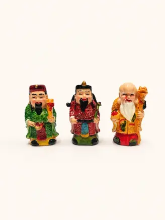 Fu Lu Shou Chinese lucky gods figurine set for home and office decor